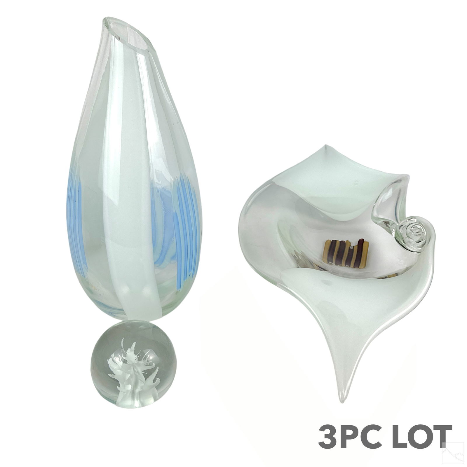 Murano Licio Zanetti Glass Vase Sculpture Bowl LOT (1 of 6)