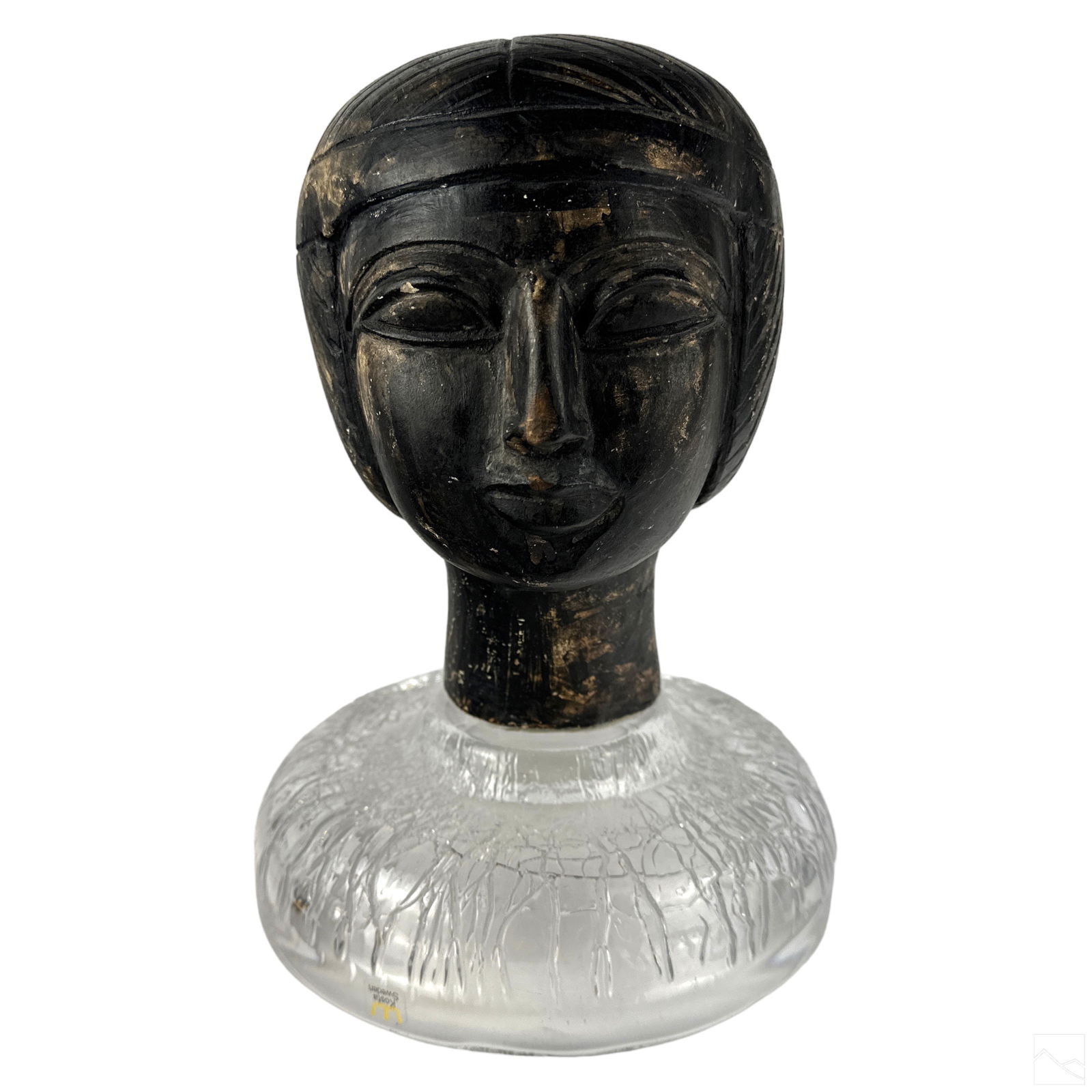 Head Bust Art Sculpture with Kosta Boda Bowl Base (1 of 5)