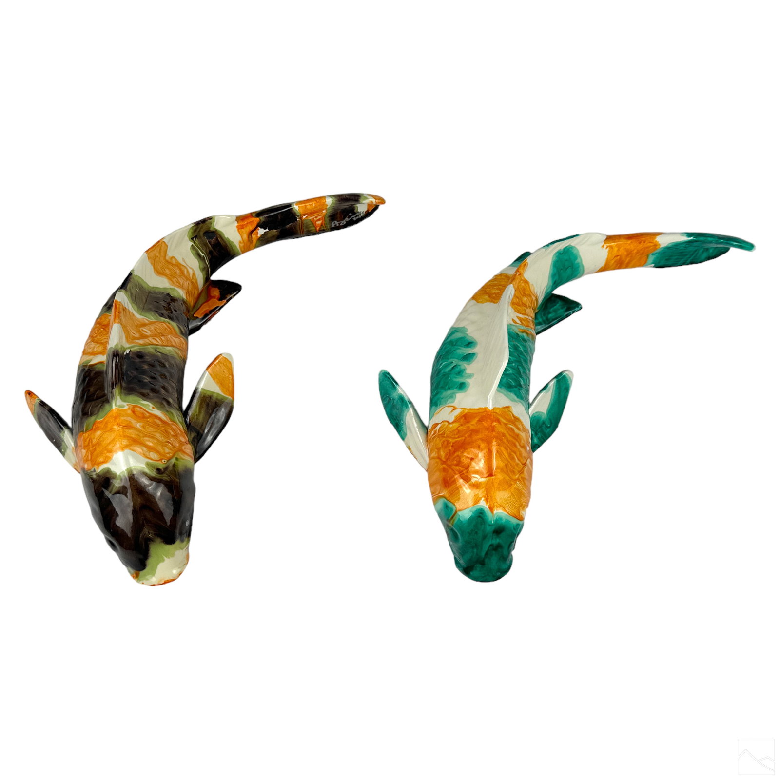 Studio Pair Art Pottery Koi Fish Sculptures SIGNED (1 of 6)
