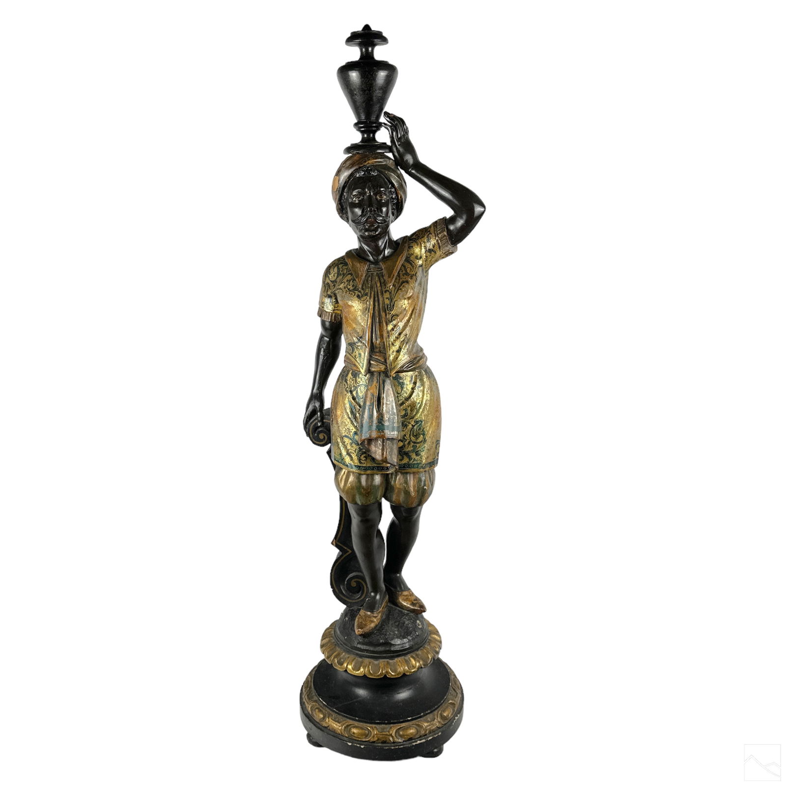 Orientalist Figural Gilt Wood Blackamoor Sculpture (1 of 7)