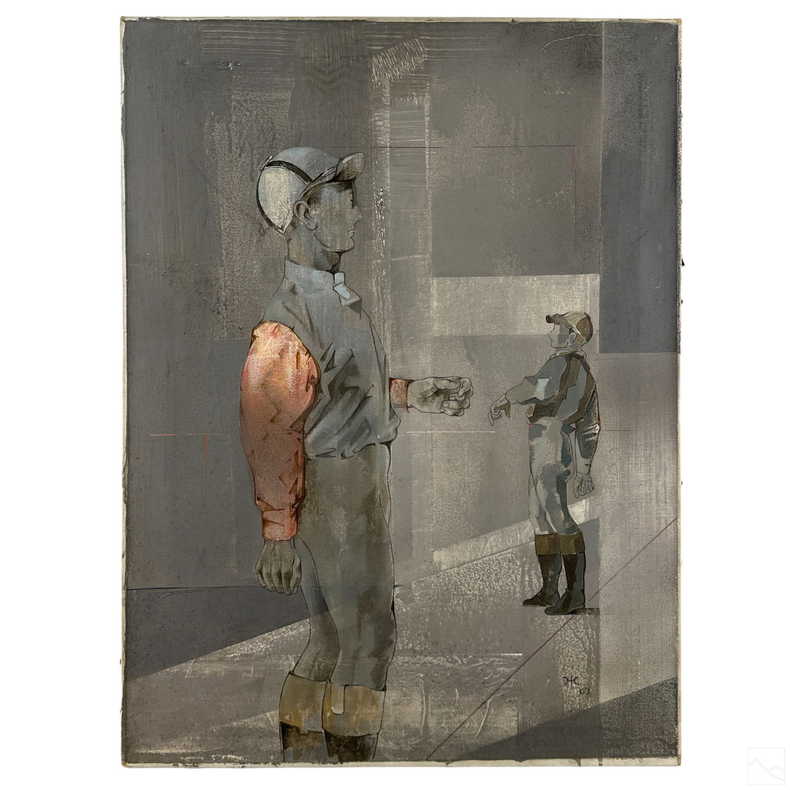 Hopkins Hensel 1921-1979 Jockeys Figural Painting (1 of 6)