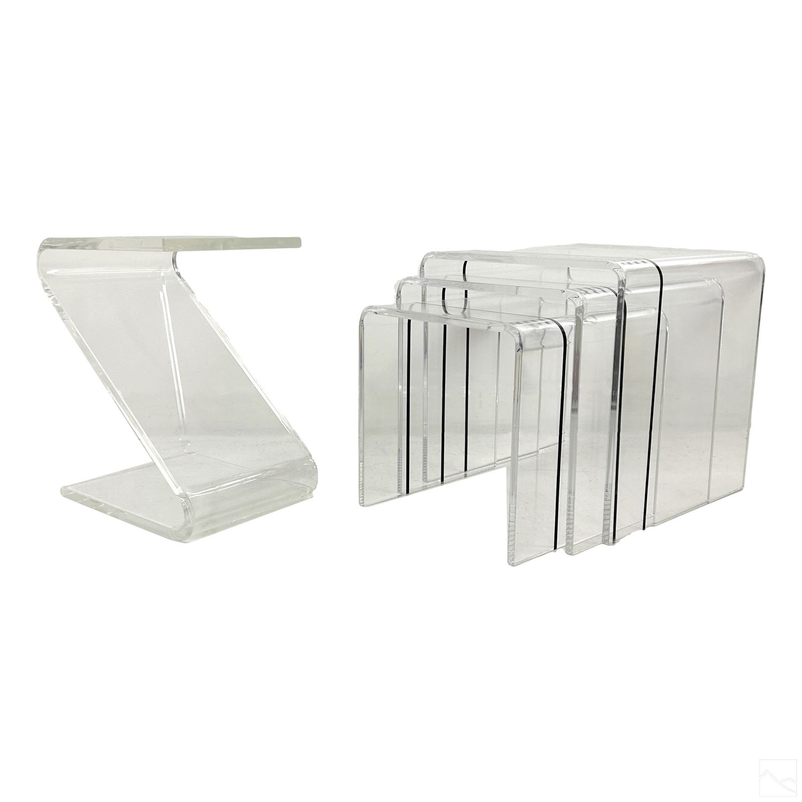 Designer Lucite Z Table & 3 Pc Stacking Tables SET (1 of 4)