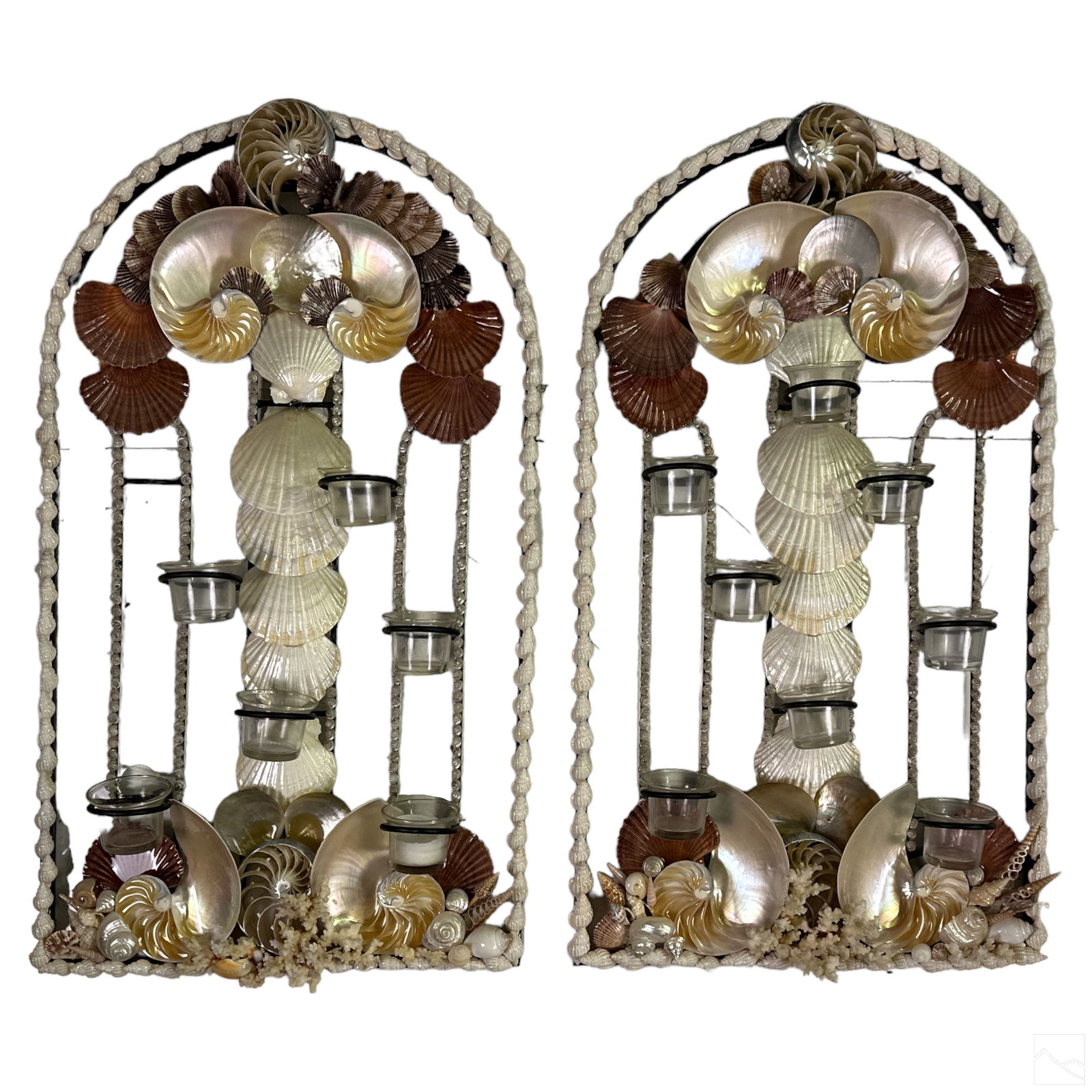 Palm Beach Regency Coastal Seashell Window Sconces (1 of 5)