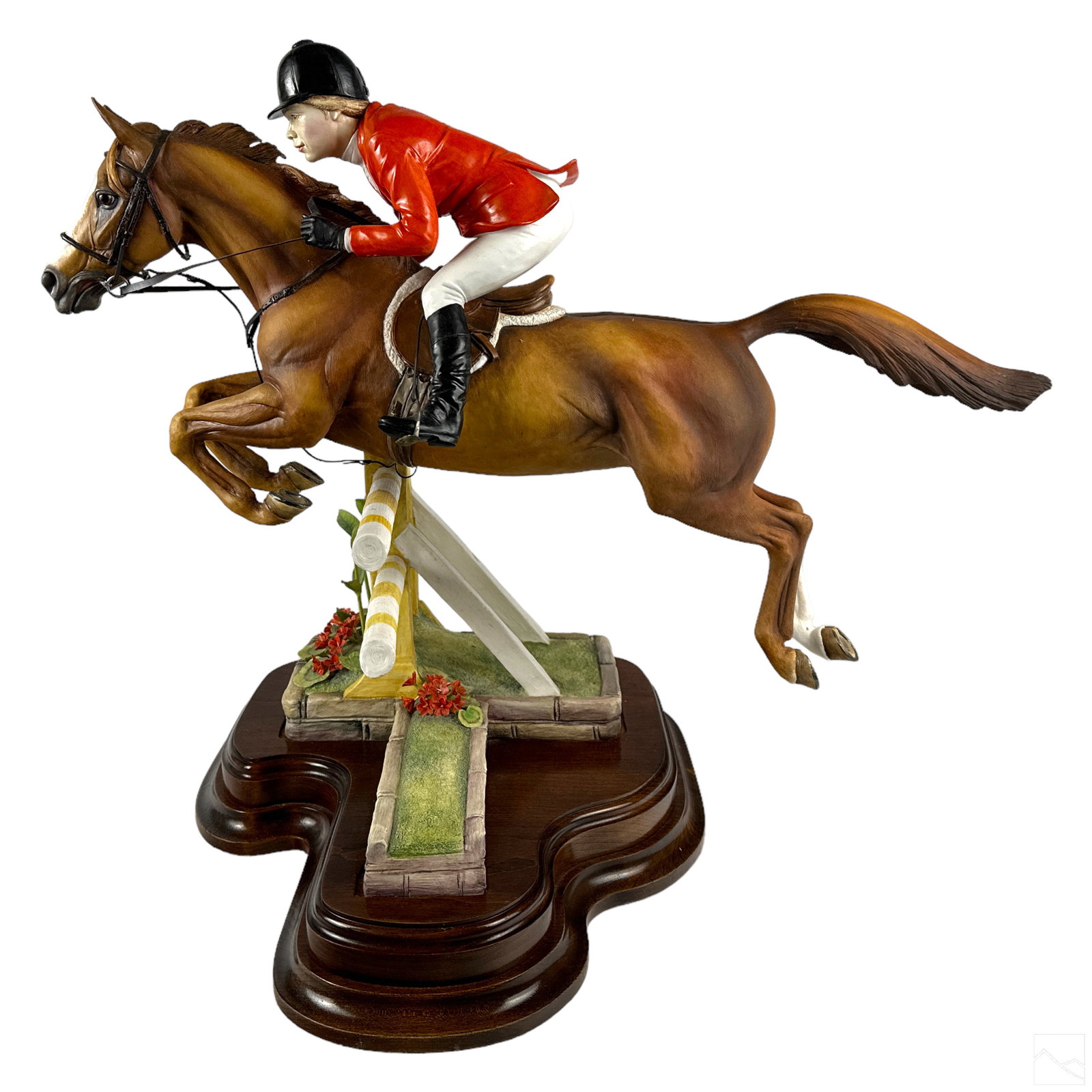 Connoisseur of Malvern Bone China Equine Sculpture: A Connoisseur of Malvern English bone china porcelain limited edition figurine statue by English ceramicist and sculptor Richard Sefton (1936-2008). Titled, "Mountain Magic," a figural group depicting