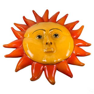 Sergio Bustamante b.1949 Surrealist Sun Sculpture: Sergio Bustamante (Mexican, born 1949). A limited edition mixed media sculpture. Papier mache and composition. A Surrealist work depicting a large anthropomorphic sun produced in the artist's whimsica