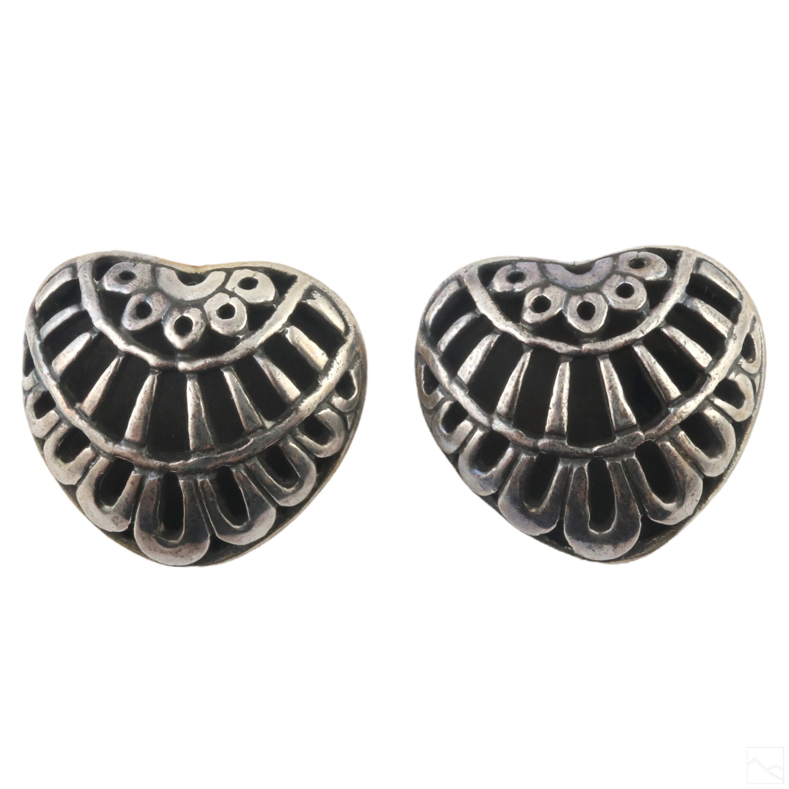 John Hardy Designer Sterling Silver Heart Earrings (1 of 7)