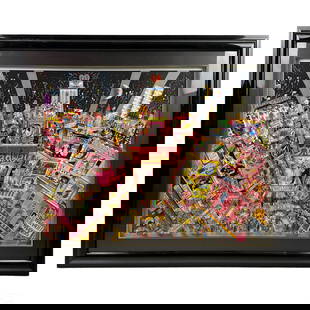 Charles Fazzino b.1955 Pop Art 3D Serigraph SIGNED: Charles Fazzino (American, born 1955). A limited edition serigraph on three dimensional paper. Titled, "A New Year on Broadway," produced 1996. A whimsical, colorful illustrated Pop Art cityscape depi