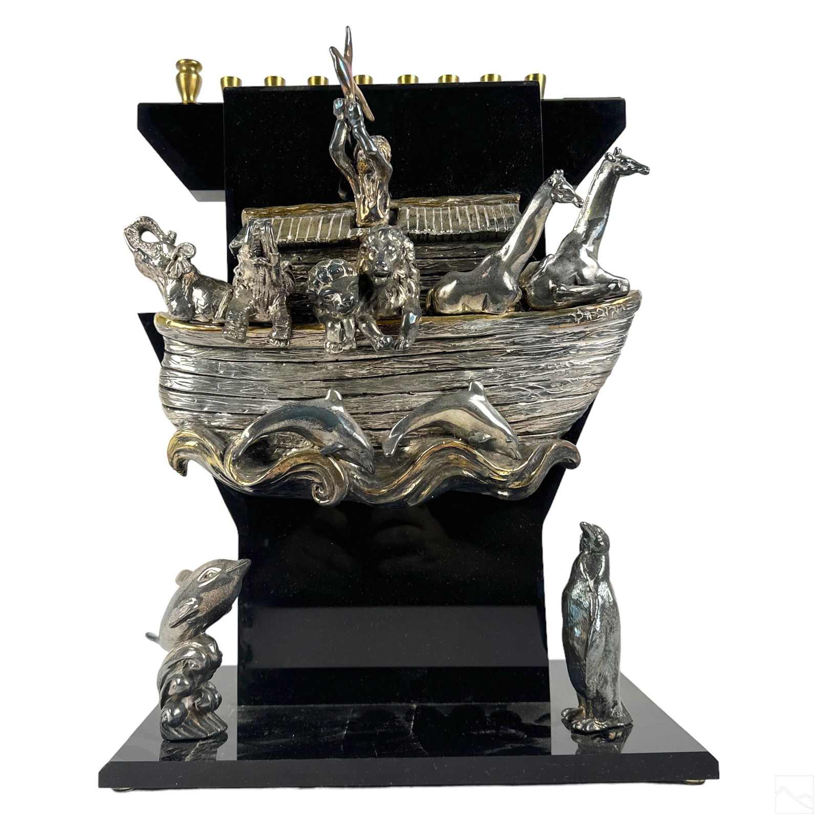 Yaacov Heller Judaica Noah's Ark Menorah Sculpture (1 of 7)