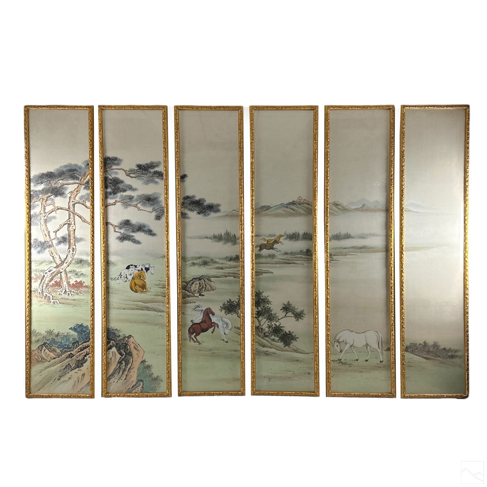 Chinese Watercolor Landscape Hexaptych Painting (1 of 7)