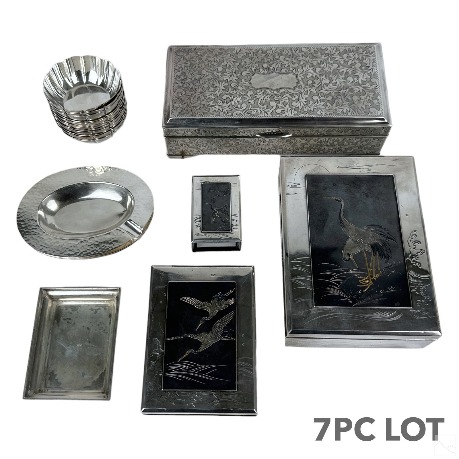 Japanese Silver Smoke Set & 999 Silver Salts 20pc. (1 of 5)