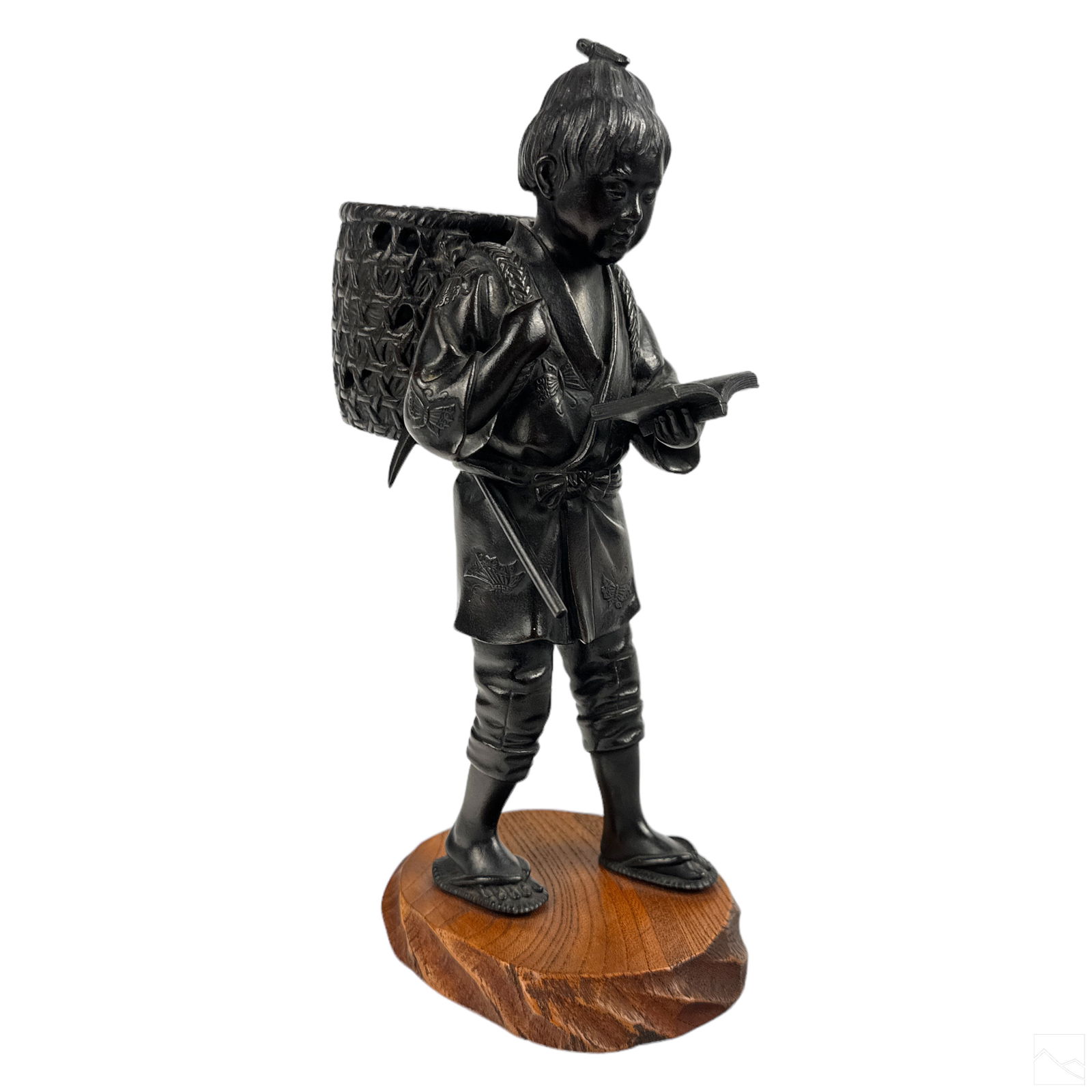 Japanese Bronze Meiji Era Pilgrim Scholar Figurine (1 of 7)