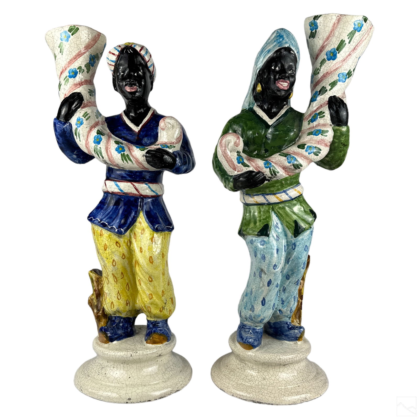 Abigail Italian Pottery Figural Blackamoor Vases (1 of 5)