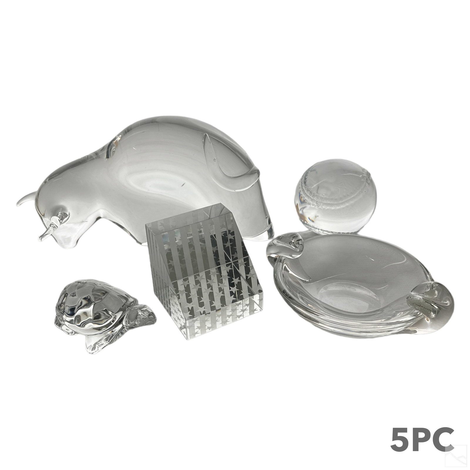 Steuben Crystal Paperweights Statues & Ashtray LOT (1 of 9)