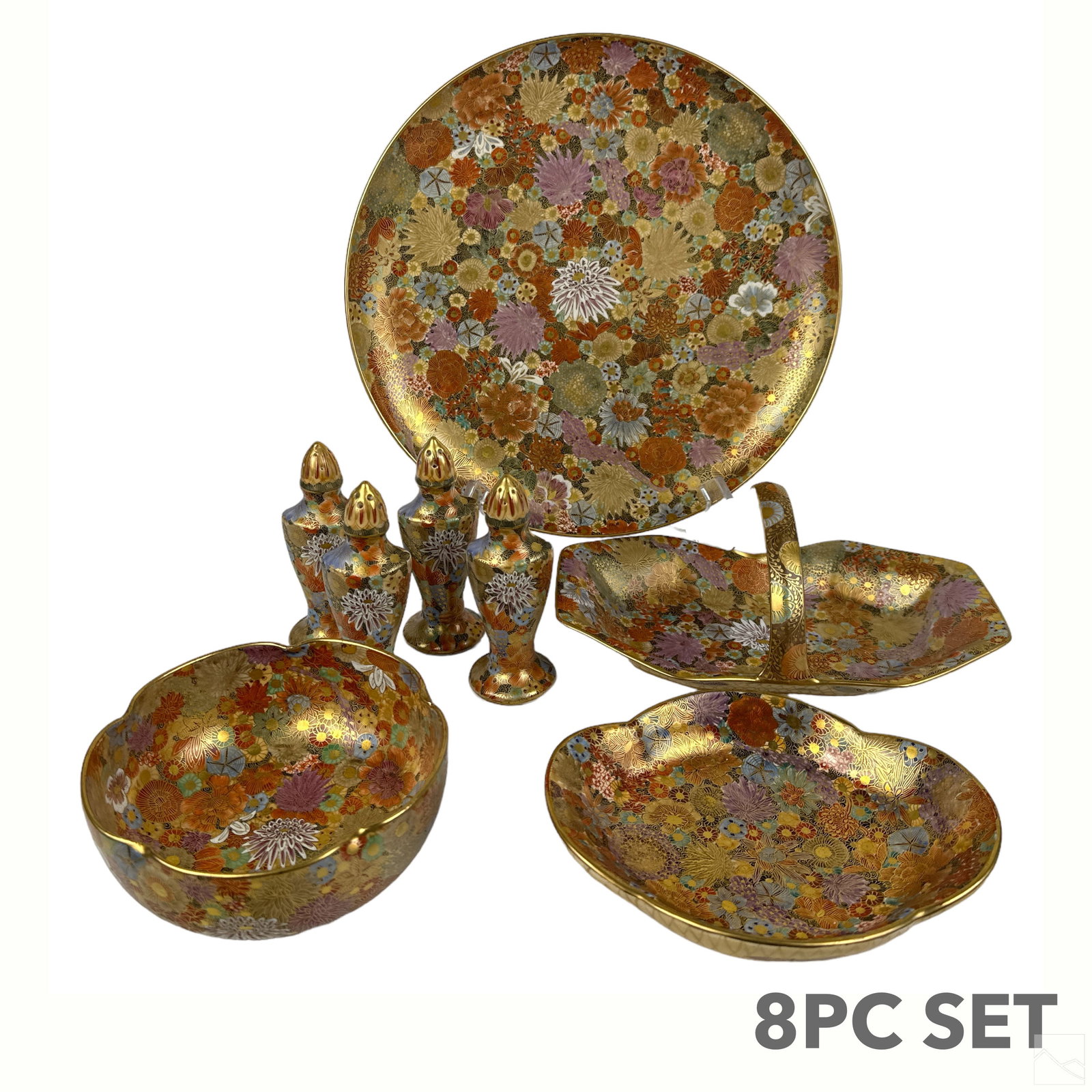 Japanese Satsuma Pottery 1000 Flowers 8pc. Tea Set (1 of 8)