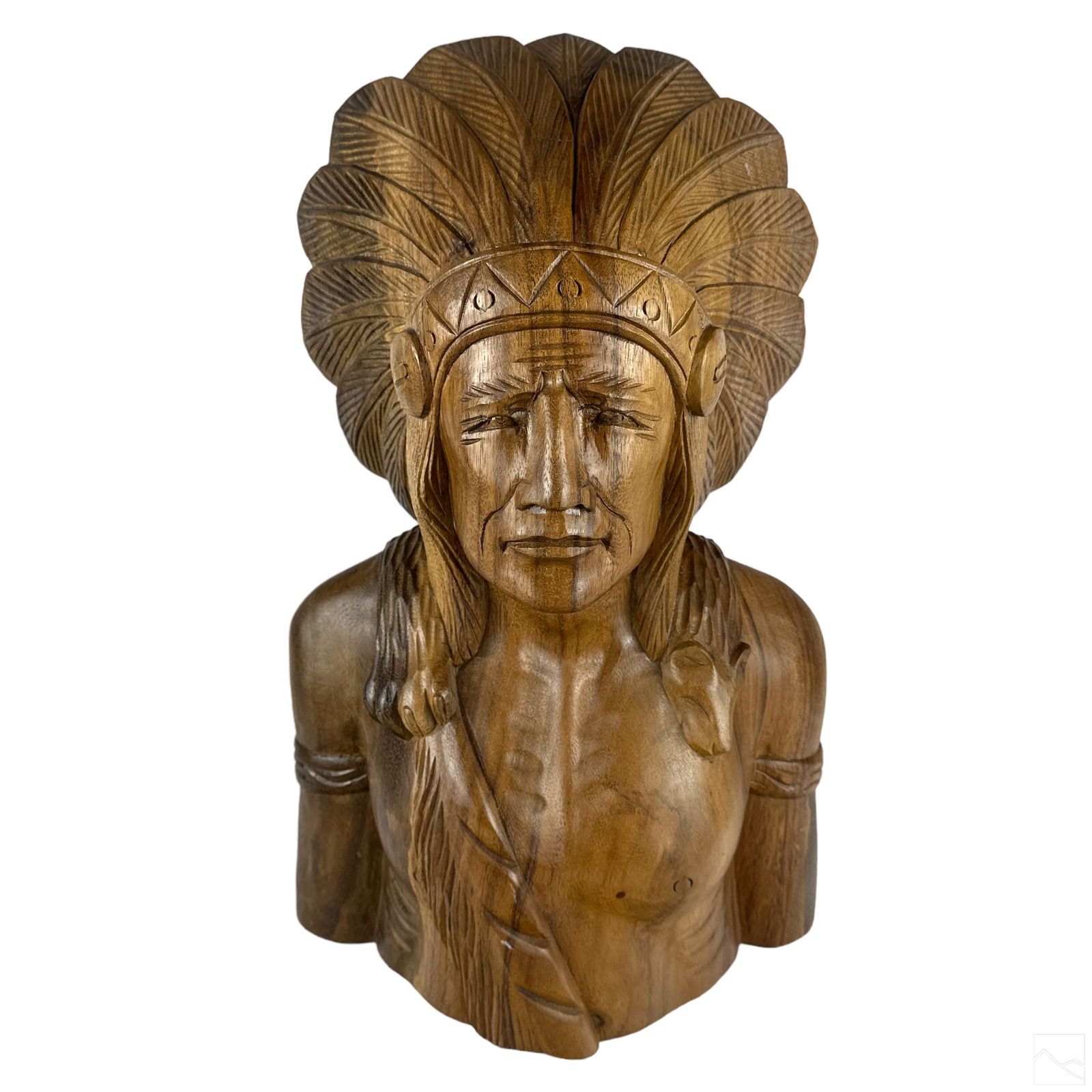 Tobacco Cigar Store Carved Wood Indian Chief Bust (1 of 6)