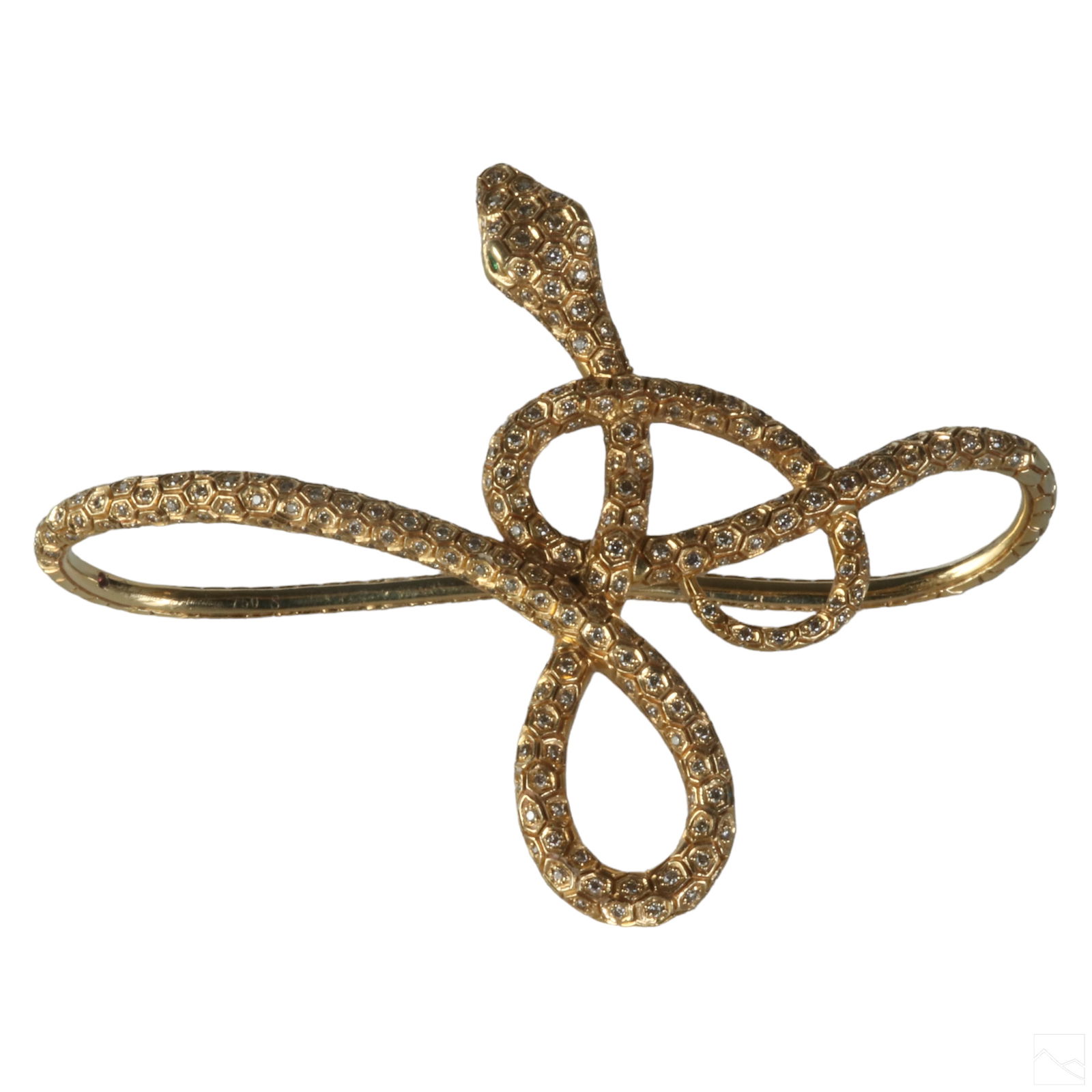 Gaydamak 18K Gold Diamond Snake Hand Bracelet 25g. (1 of 9)