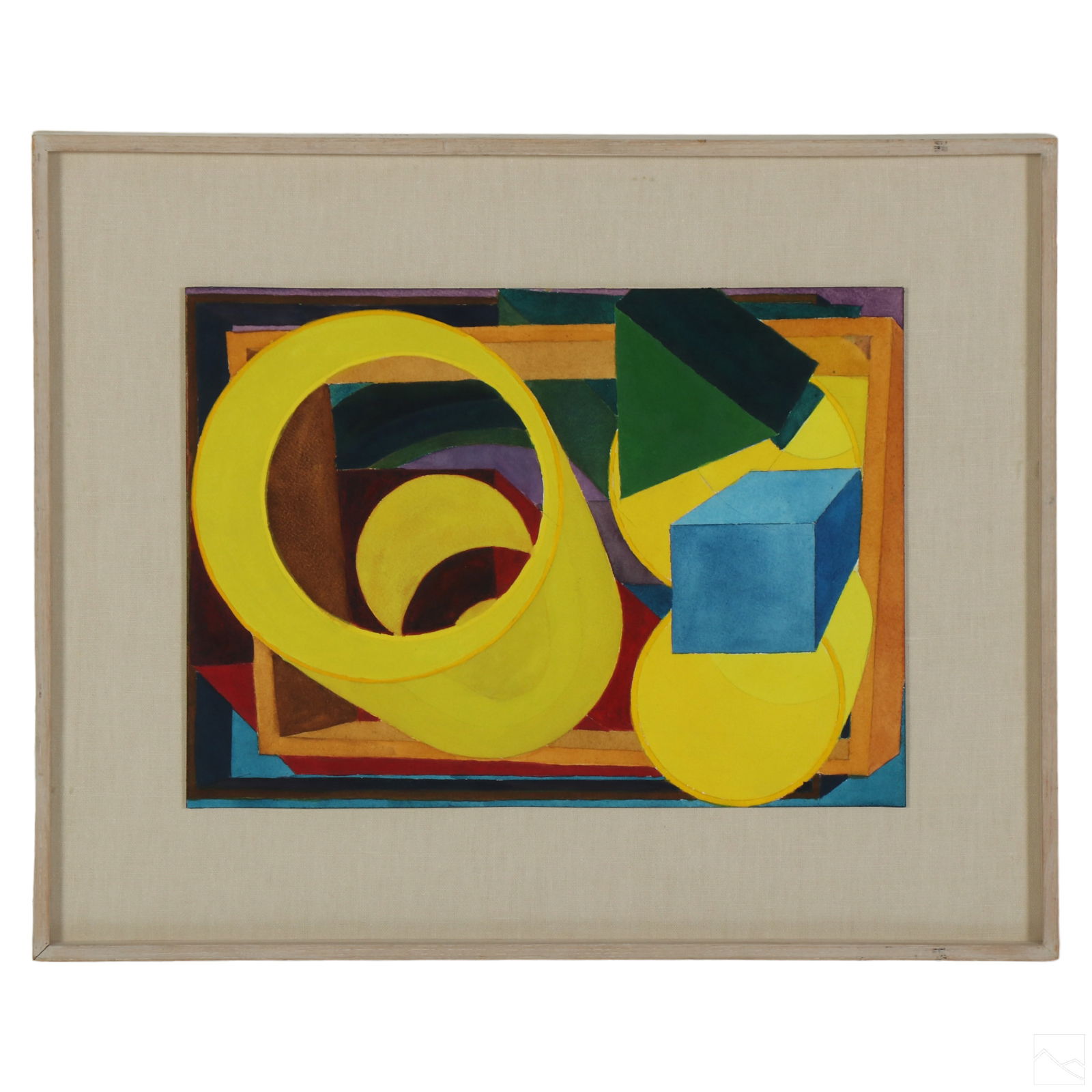 Al Held 1928-2005 Apus X 1988 Watercolor Painting (1 of 5)