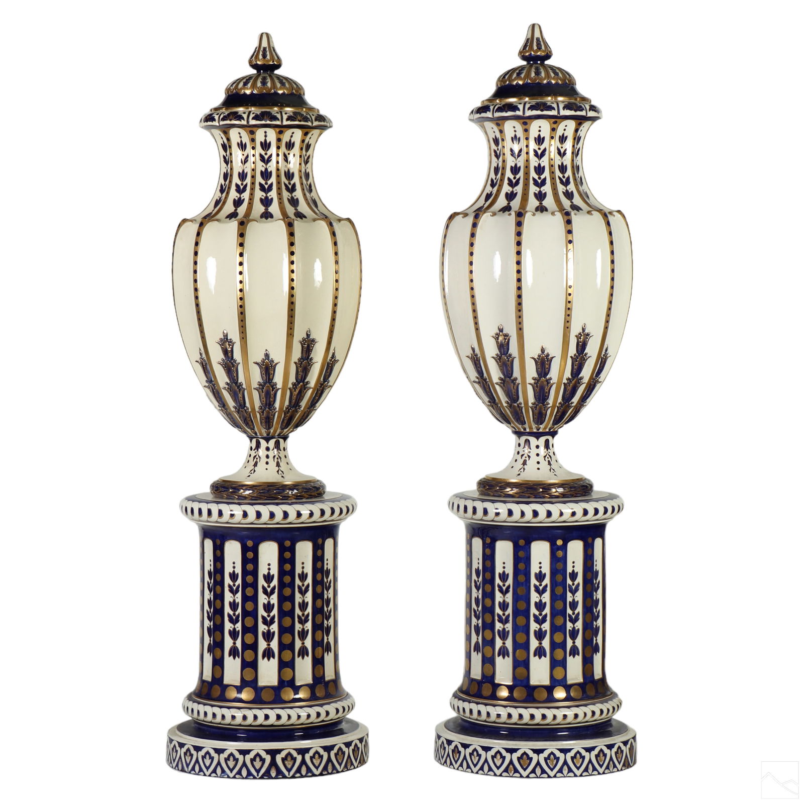 Sarreguemines 19C Pottery Monumental Urns & Stands (1 of 9)