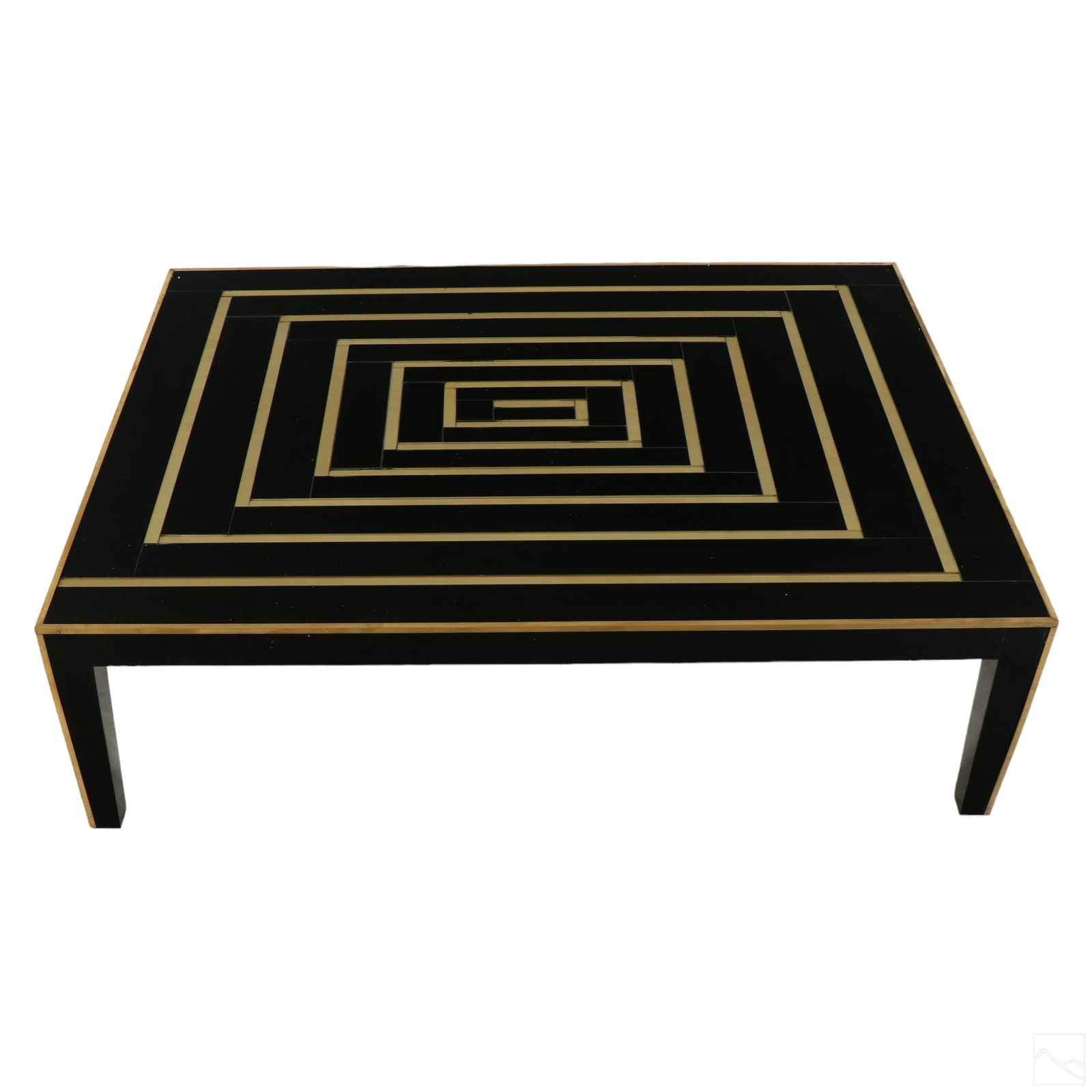 Art Deco Style Moderne Brass & Glass Coffee Table (1 of 4)