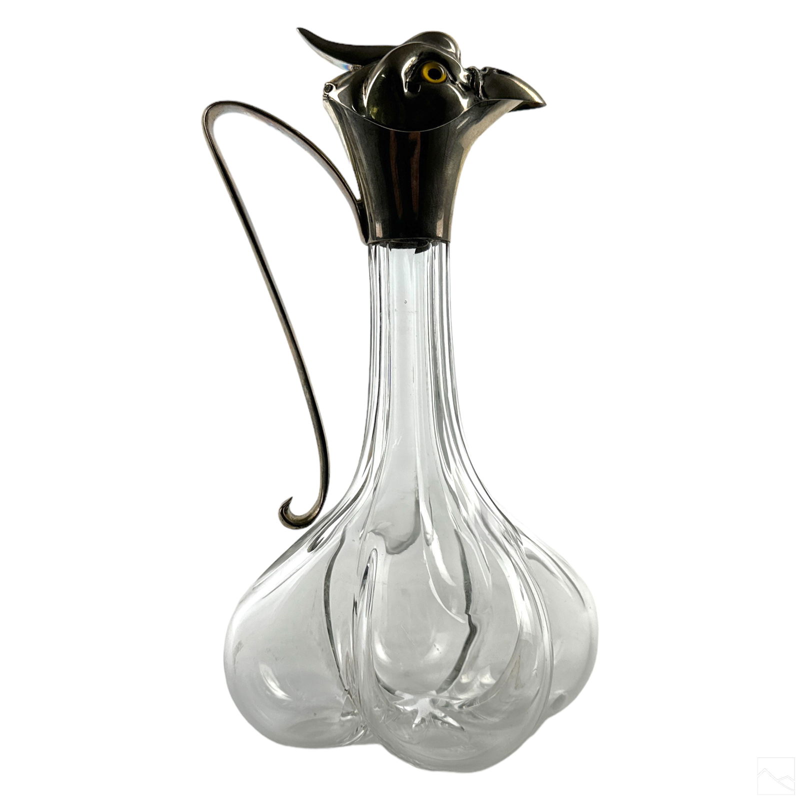 19C English Silver and Crystal Birds Head Decanter (1 of 6)