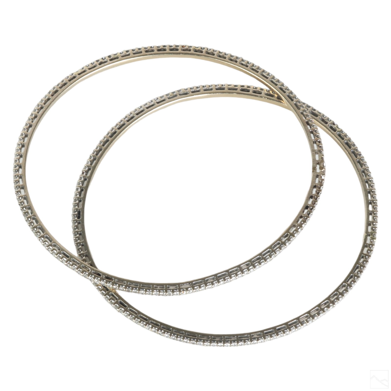 14K Gold Diamond Bangle Stacking Bracelets LOT 17g (1 of 5)