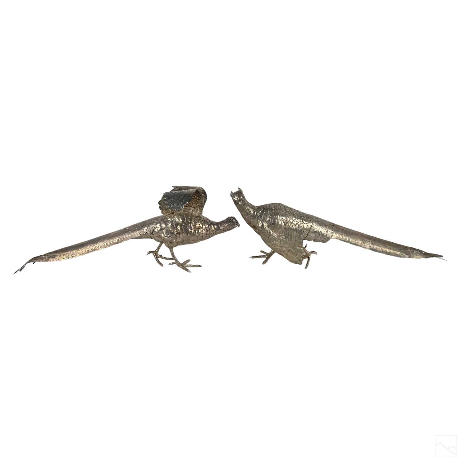 French Silver Pheasant Bird Table Ornaments 1,170g (1 of 6)