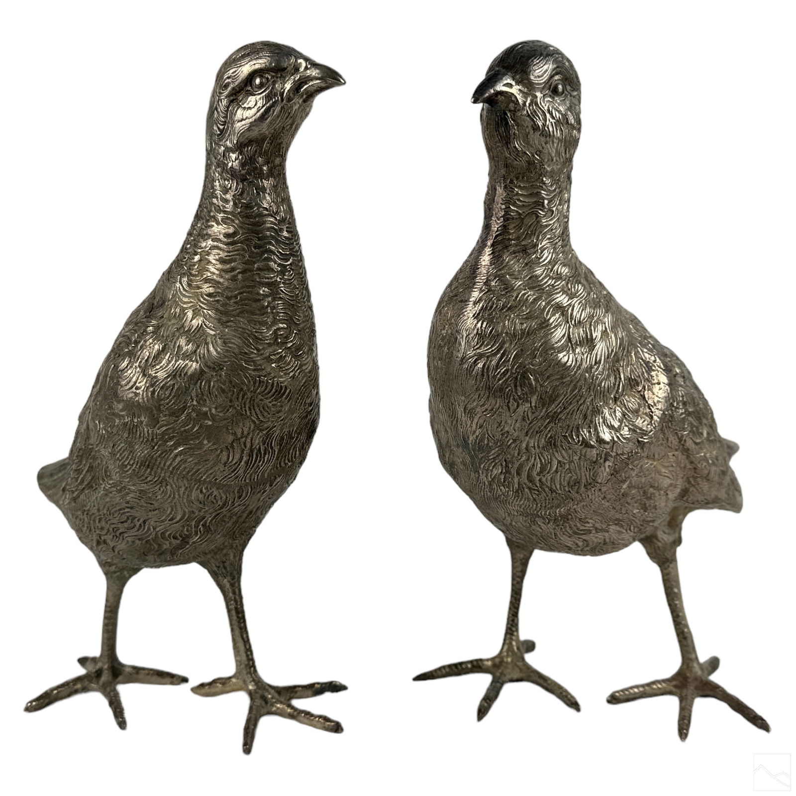 Sterling Silver Quail Bird Table Ornaments 1,450g. (1 of 7)