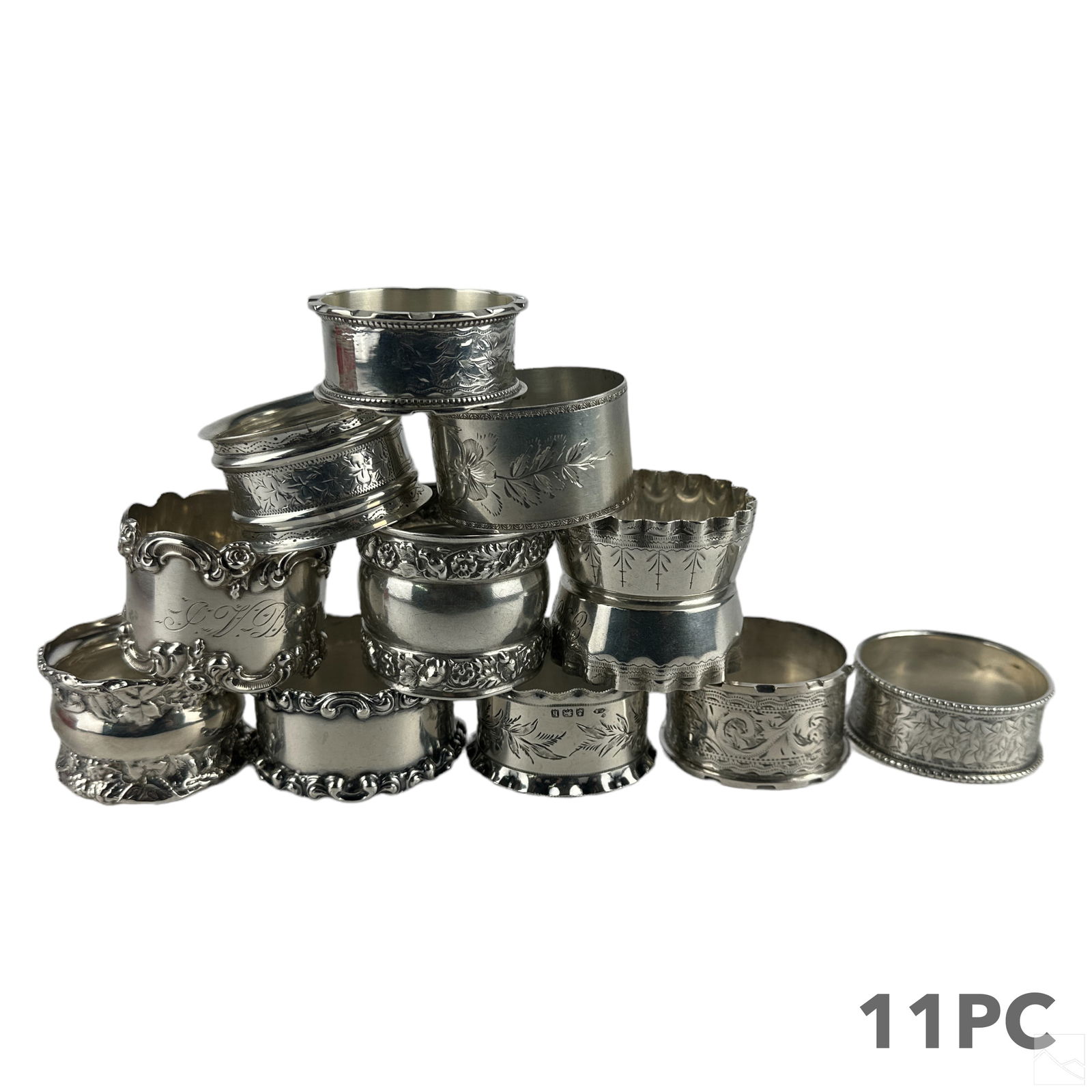 Antique Victorian Sterling Silver Napkin Rings LOT (1 of 4)