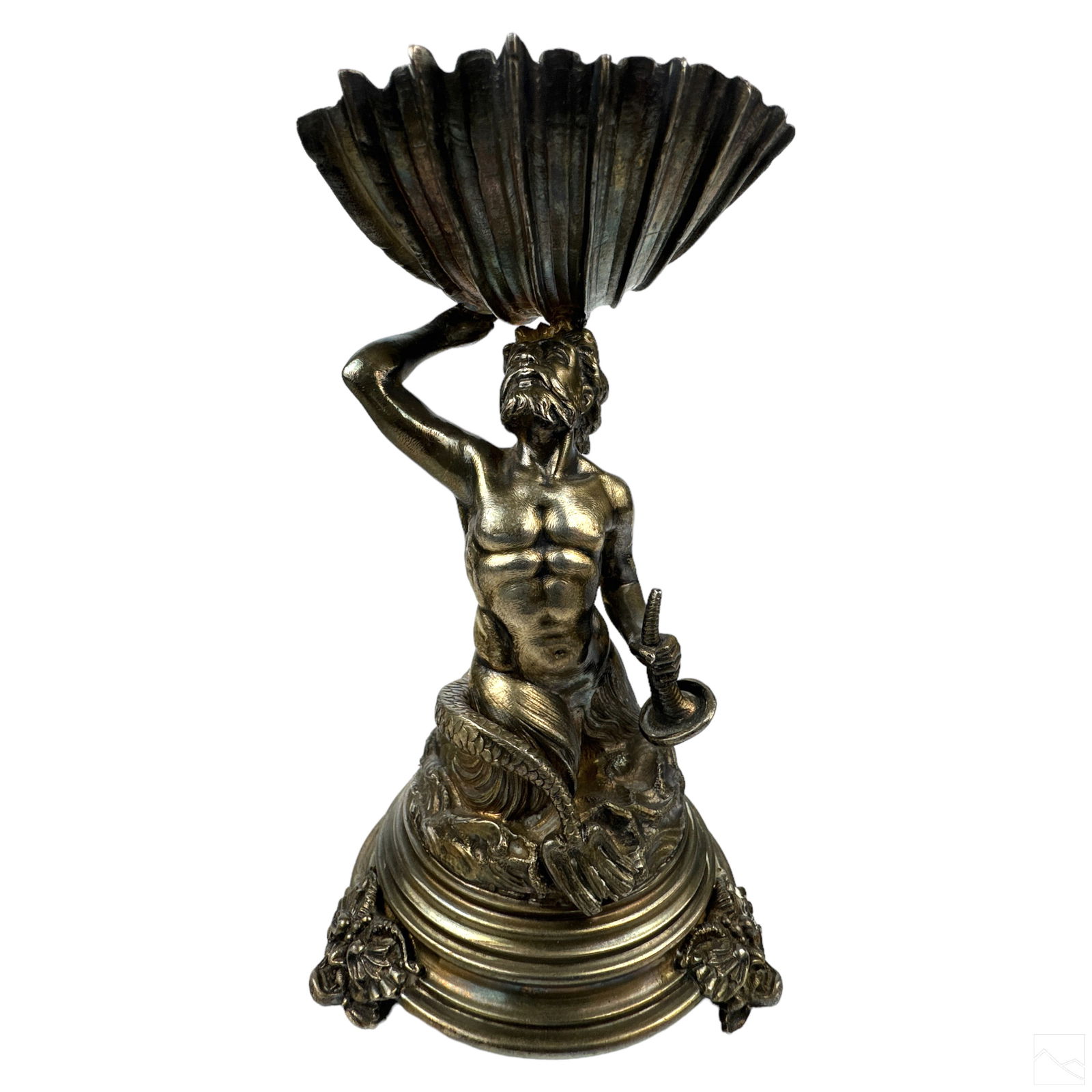 Antique English Silver Triton w Shell Compote 400g (1 of 6)