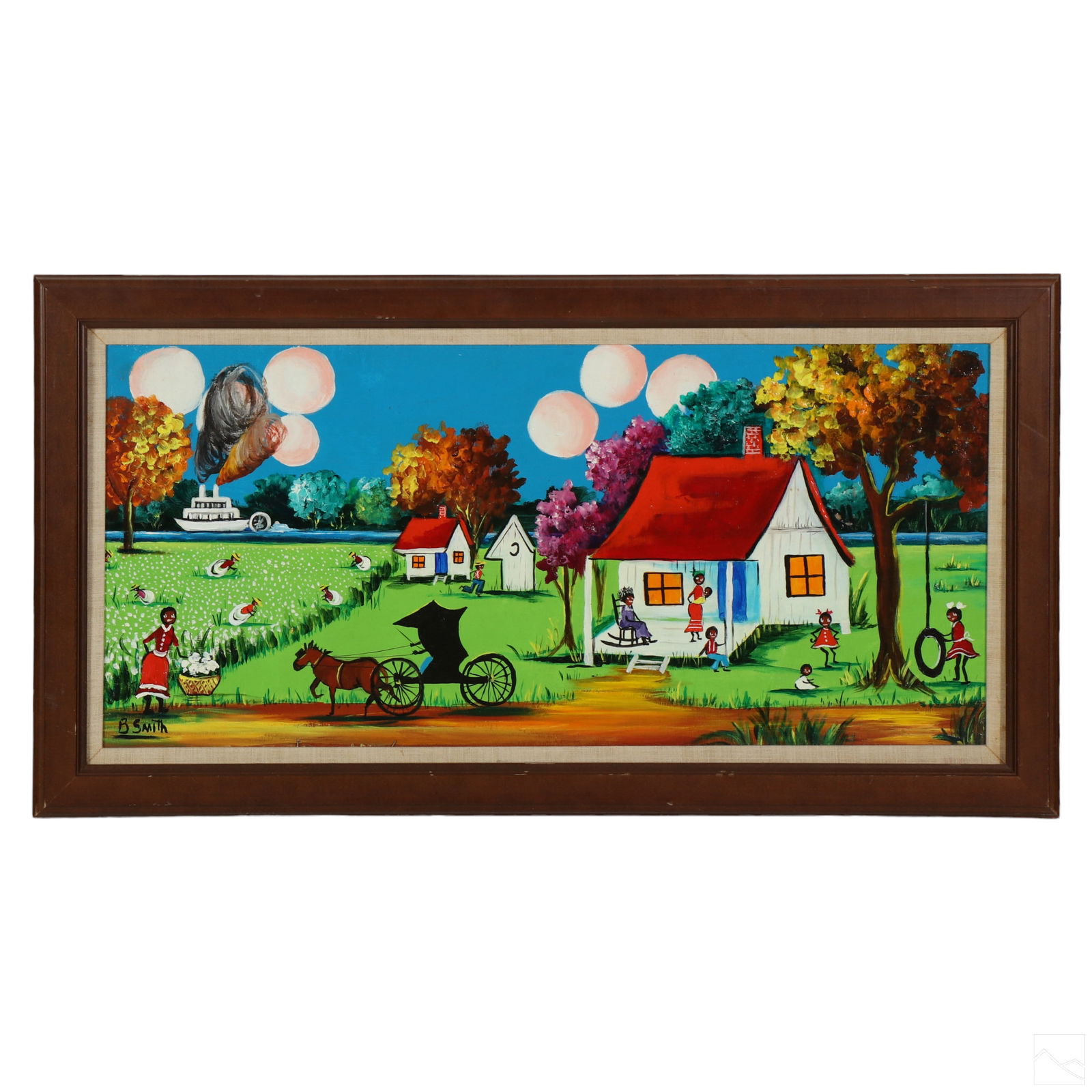 Beatrice Smith 20C Louisiana Folk Art Oil Painting (1 of 5)