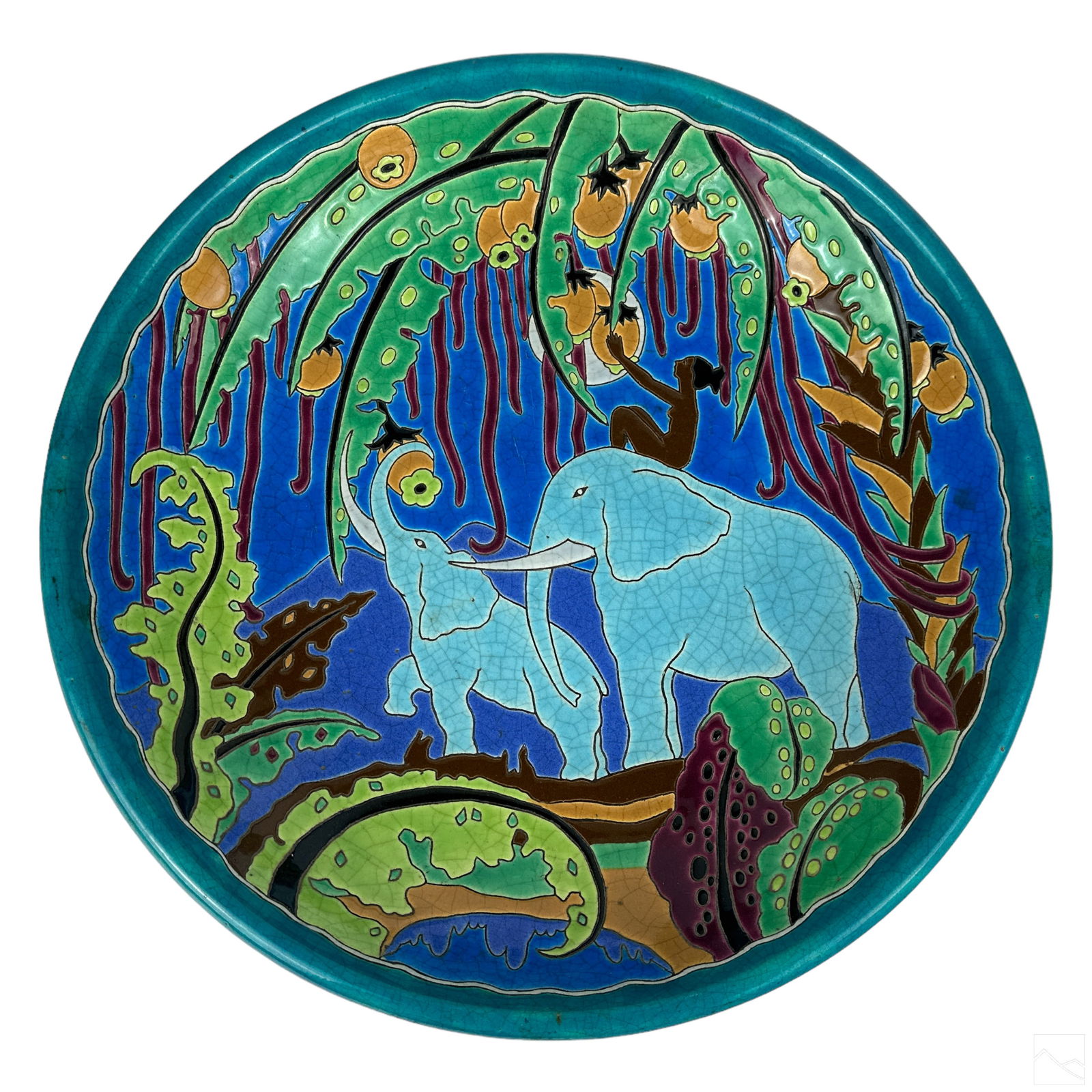 French Longwy Pomone Bonmarche Porcelain 15" Bowl (1 of 5)