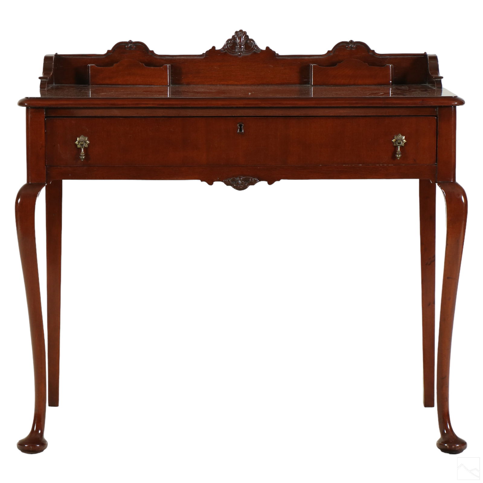 Queen Anne Antique Spoon Foot Wood Writing Desk (1 of 7)
