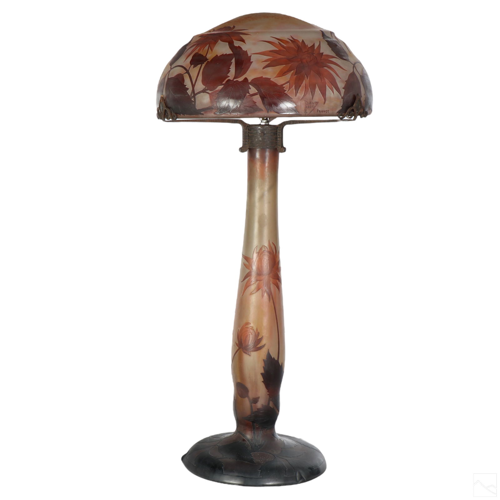 Daum Nancy French  Art Nouveau Cameo Glass Lamp (1 of 9)