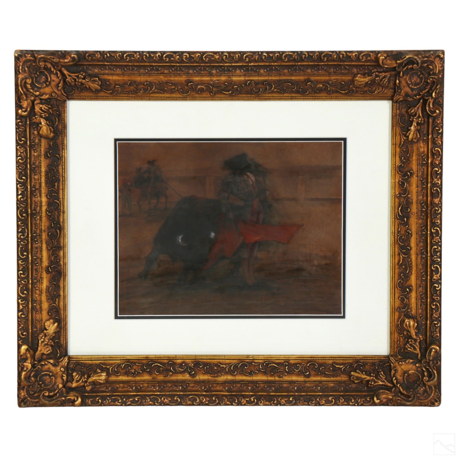 Roberto Domingo 1883-1956 Bull & Matador Painting (1 of 5)