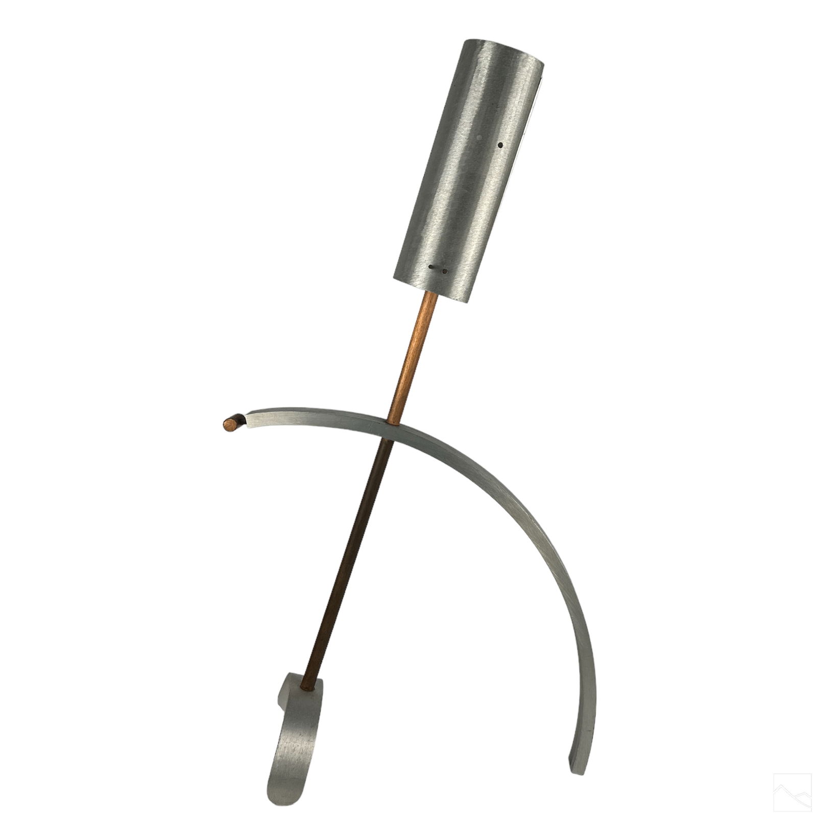 Modernist Brushed Steel and Copper Lamp Sculpture (1 of 7)