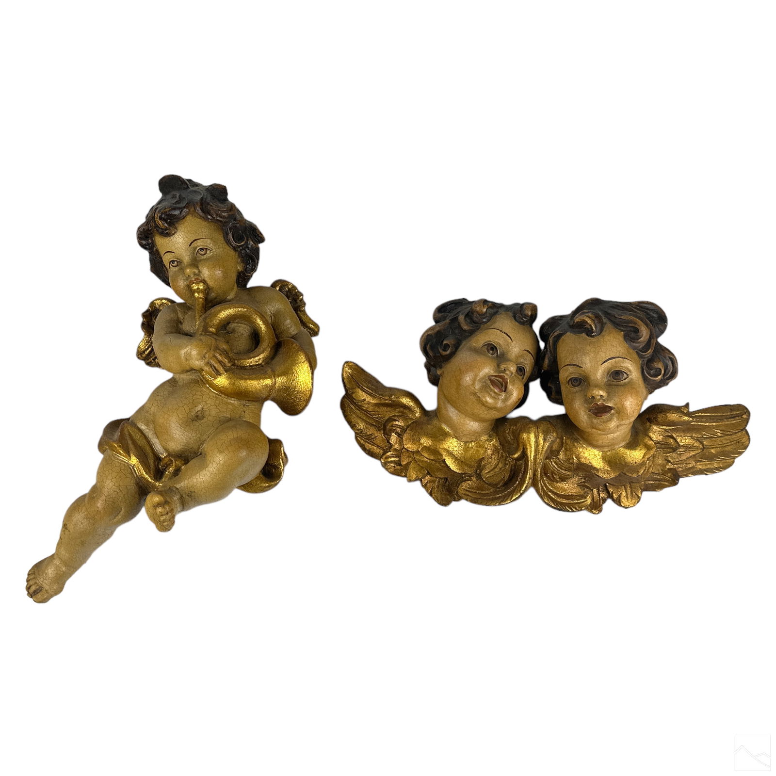 Vintage German Black Forest Carved Wood Cherubs (1 of 6)