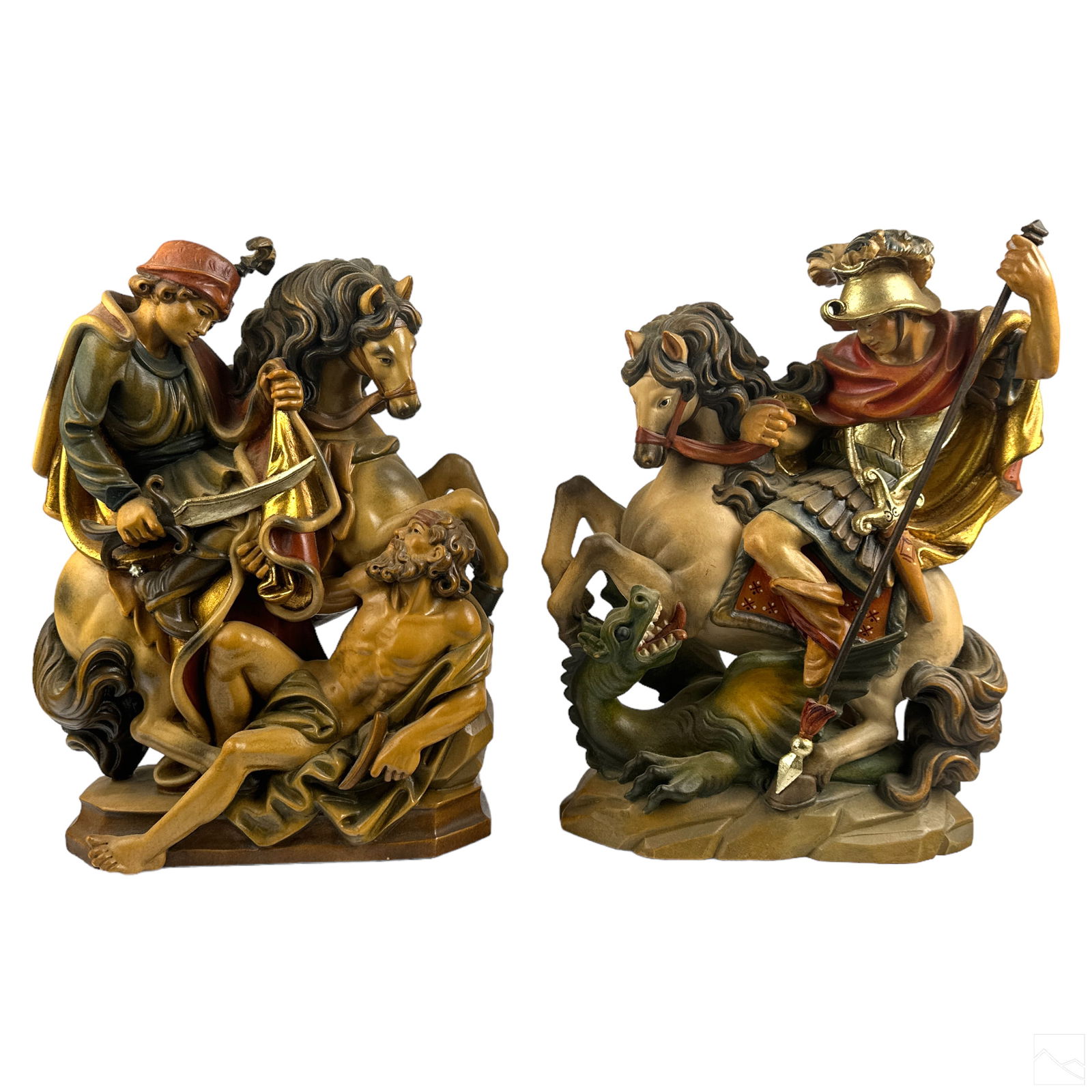 German Black Forest Carved Polychrome Bookends (1 of 7)