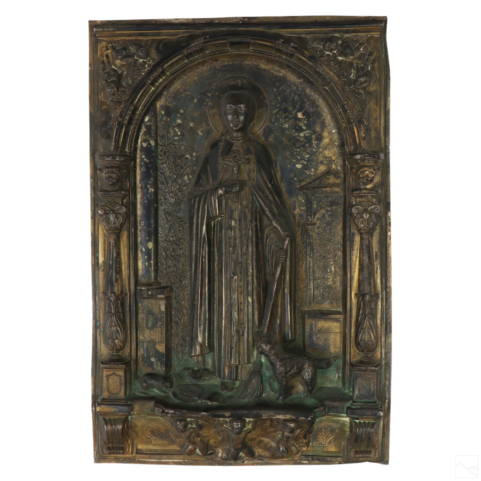 Antique 19C. St. Martin Santos in Copper Relief (1 of 4)