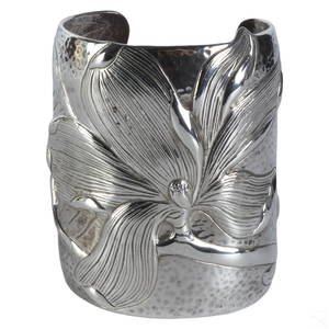 Tiffany & Co. Sterling Magnolia Wide Cuff Bracelet