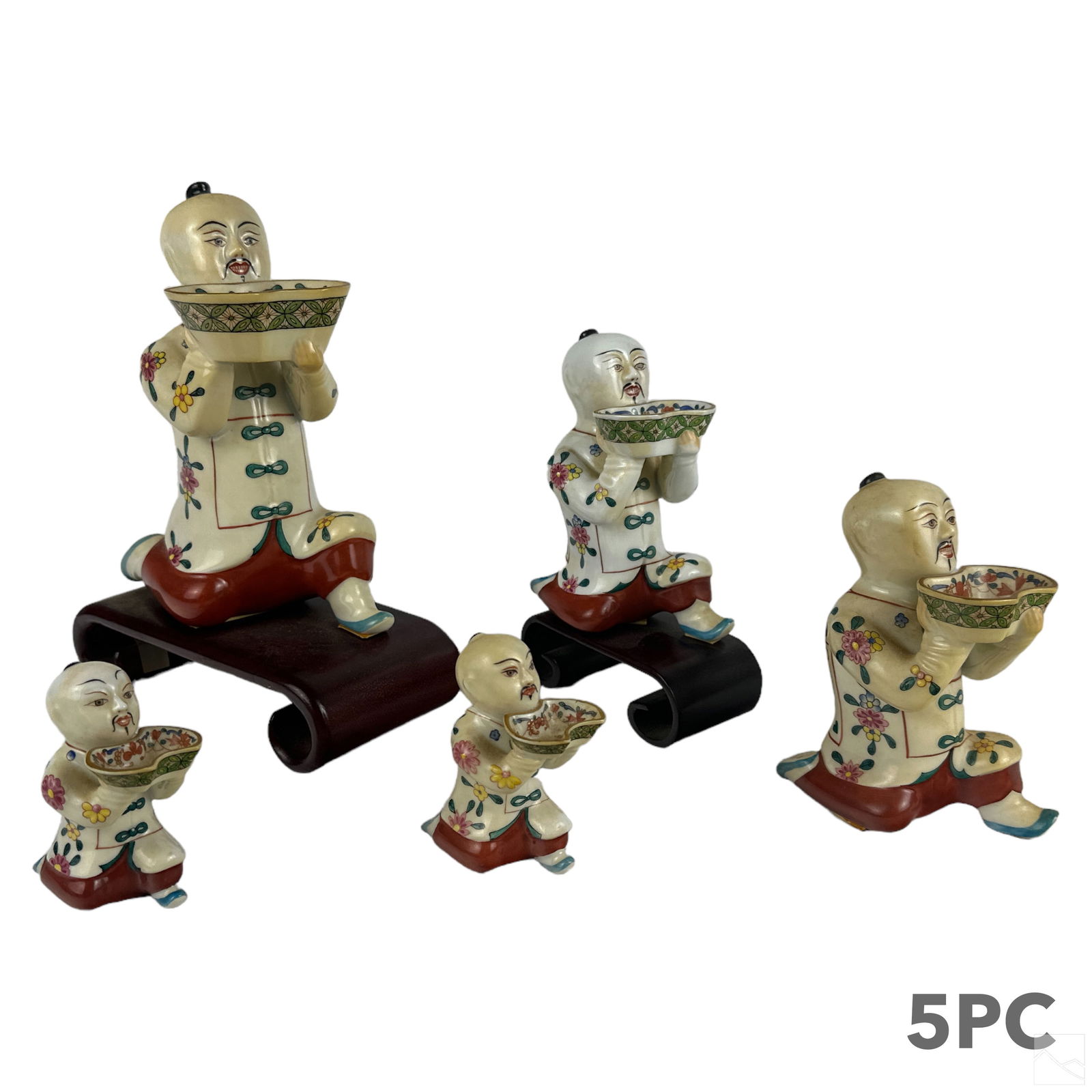 Herend Porcelain Chinese Kneeling Sculptures LOT (1 of 8)
