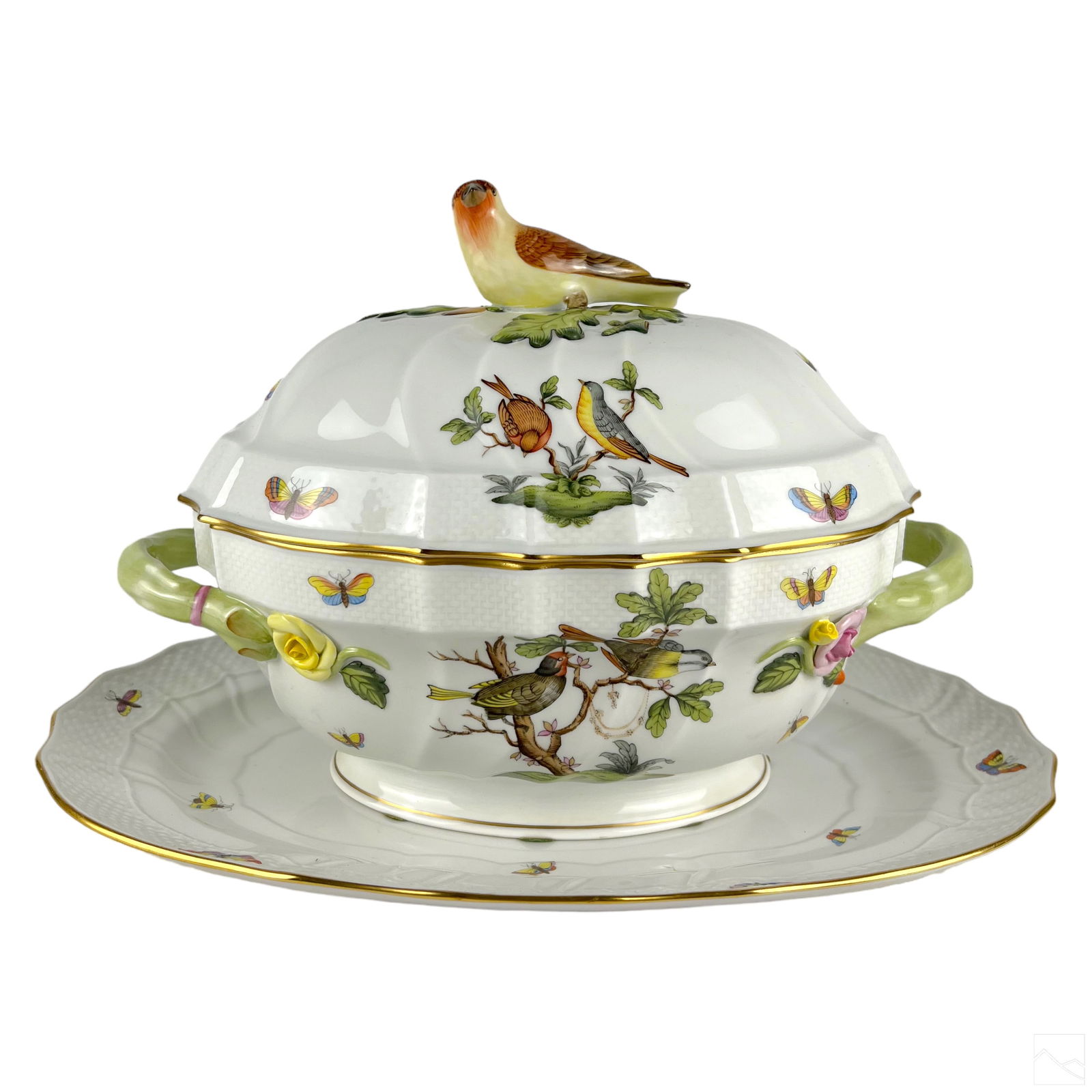 Herend Porcelain Rothschild Bird Tureen with Plate (1 of 6)