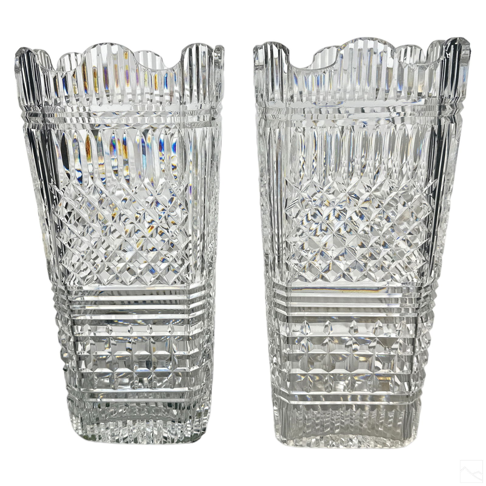 Waterford Irish Crystal PR Lismore Scalloped Vases (1 of 4)