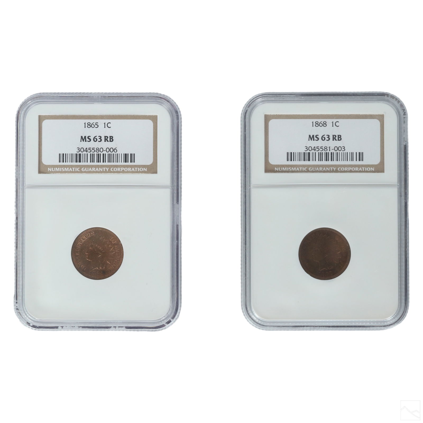 1865 MS63 & 1868 MS63 Indian Head Cents NGC Graded (1 of 10)