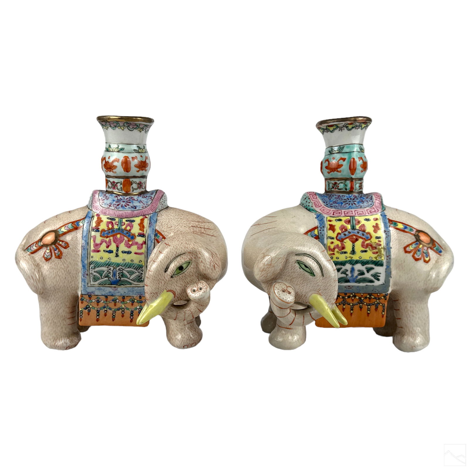 Chinese Porcelain Elephant Incense Candle Holders (1 of 5)