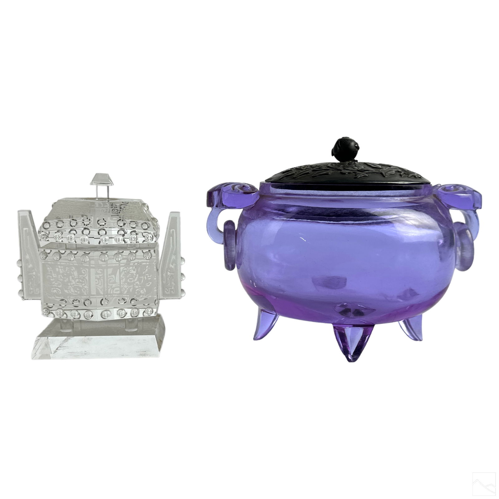 Chinese Rock Crystal Ornament & Peking Glass Bowl (1 of 4)