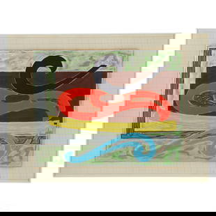 Frank Stella b.1936 Eskimo Curlew LE Litho SIGNED: Frank Stella (American, born 1936). A limited edition colored lithograph on paper. Titled "Eskimo Curlew.". Produced circa 1977 from the artist's Exotic Bird Series. Signed and dated 1977 with edition