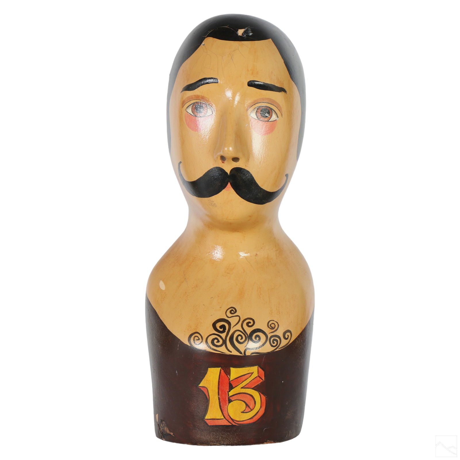 Folk Art Vintage Hat Stand Figural Bust Sculpture (1 of 7)