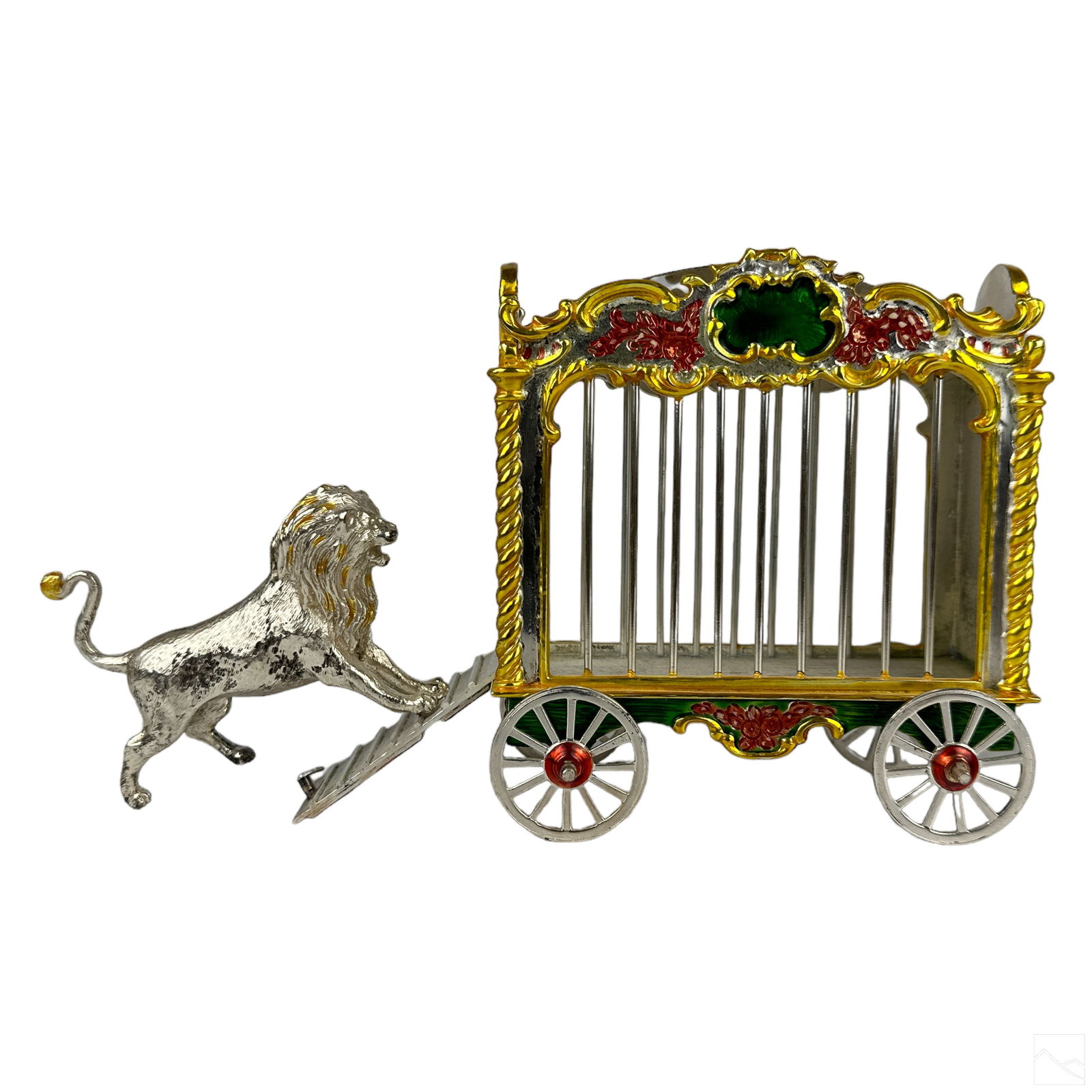 Gene Moore for Tiffany Silver Circus Lion in Wagon (1 of 6)