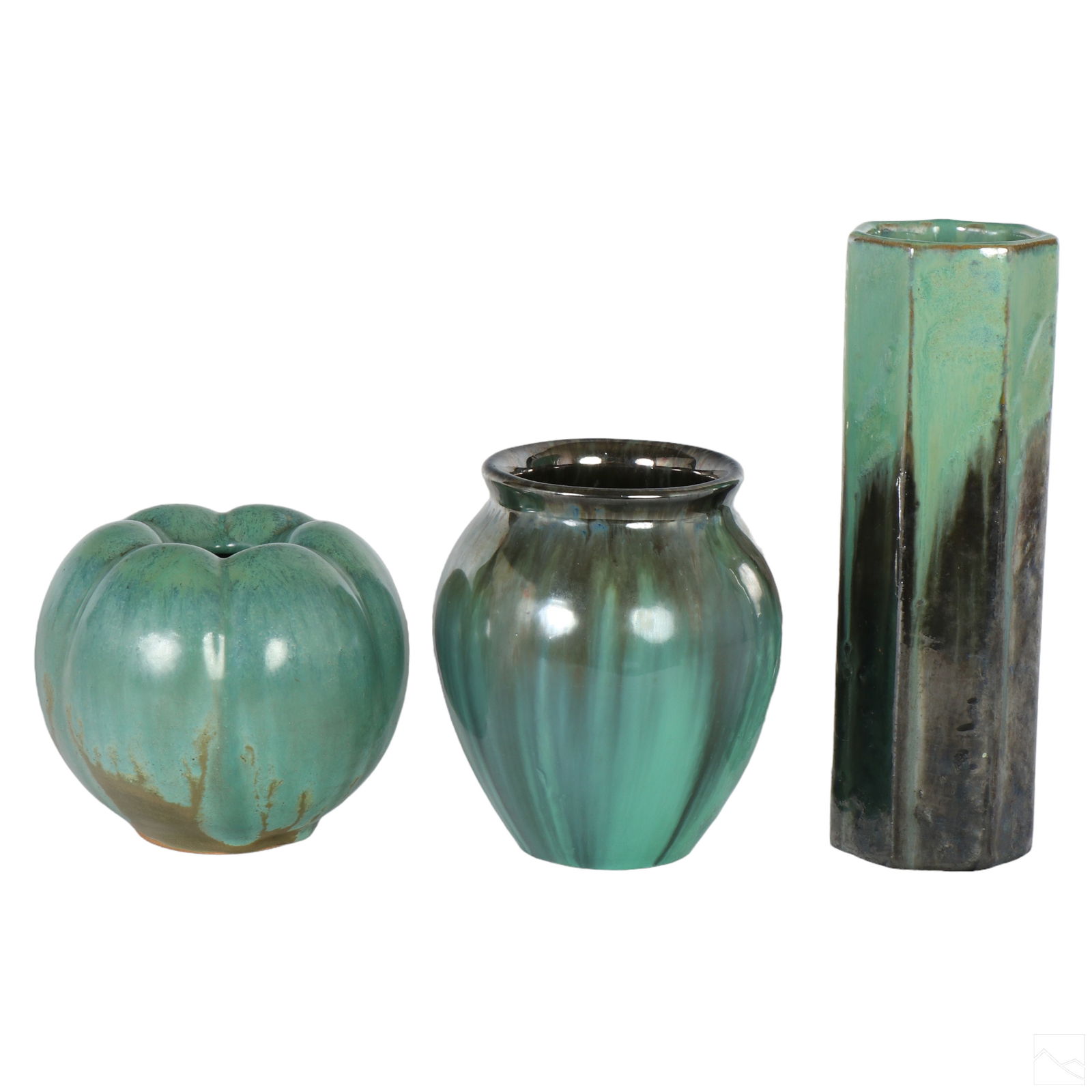 Fulper Art Pottery Flambe Drip Glaze Vases 3pc LOT (1 of 5)