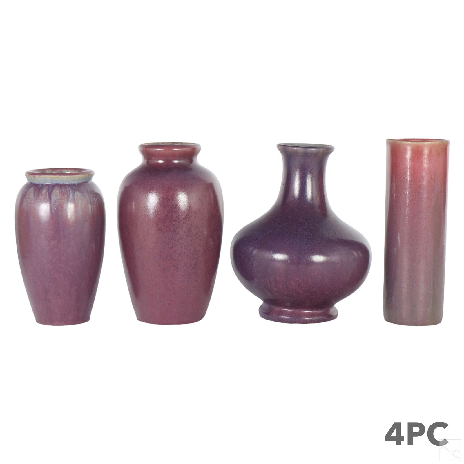 Fulper Art Pottery Flambe Drip Glaze Vases 4pc LOT (1 of 4)